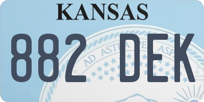 KS license plate 882DEK
