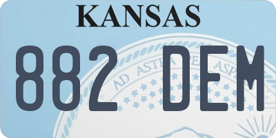 KS license plate 882DEM