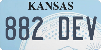 KS license plate 882DEV