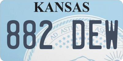 KS license plate 882DEW