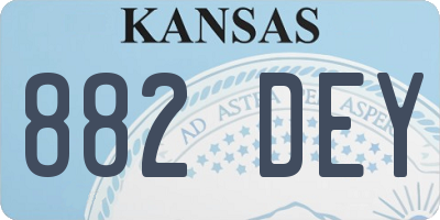 KS license plate 882DEY