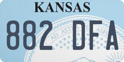 KS license plate 882DFA