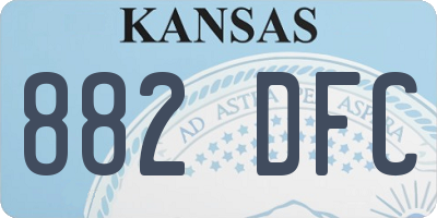 KS license plate 882DFC