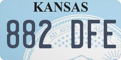 KS license plate 882DFE