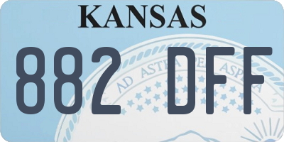 KS license plate 882DFF