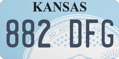 KS license plate 882DFG