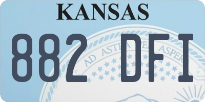 KS license plate 882DFI