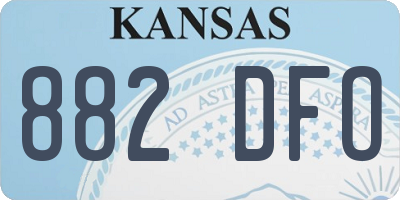 KS license plate 882DFO