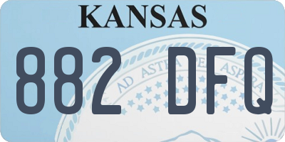 KS license plate 882DFQ