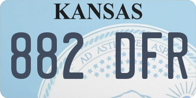 KS license plate 882DFR