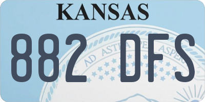 KS license plate 882DFS