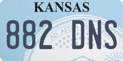 KS license plate 882DNS