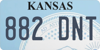 KS license plate 882DNT
