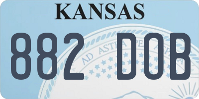 KS license plate 882DOB