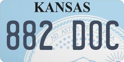 KS license plate 882DOC