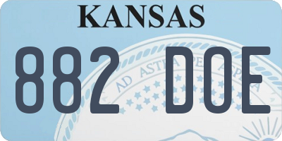 KS license plate 882DOE