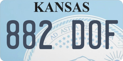 KS license plate 882DOF