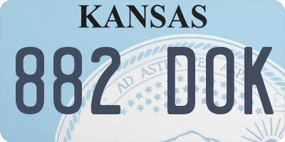 KS license plate 882DOK