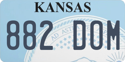 KS license plate 882DOM