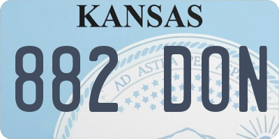 KS license plate 882DON