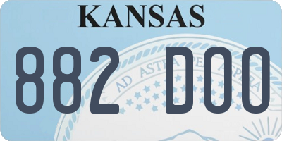 KS license plate 882DOO