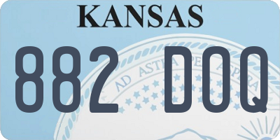 KS license plate 882DOQ