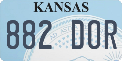 KS license plate 882DOR