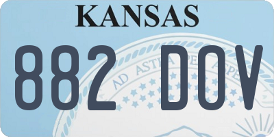 KS license plate 882DOV