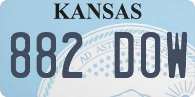 KS license plate 882DOW