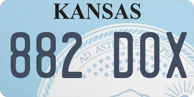KS license plate 882DOX