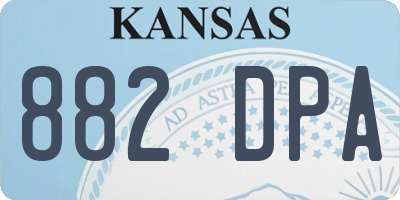 KS license plate 882DPA