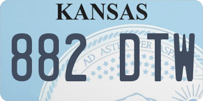 KS license plate 882DTW