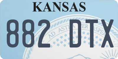 KS license plate 882DTX
