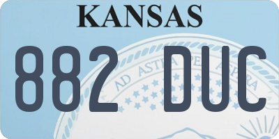 KS license plate 882DUC