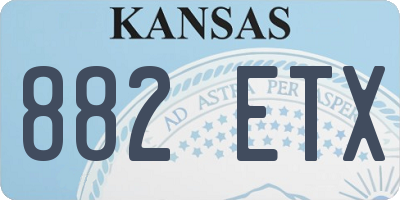 KS license plate 882ETX