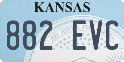 KS license plate 882EVC
