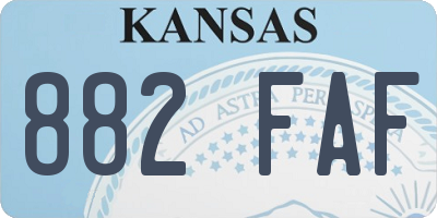 KS license plate 882FAF
