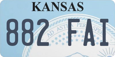 KS license plate 882FAI