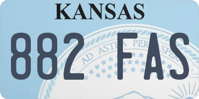 KS license plate 882FAS