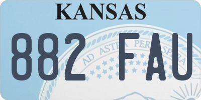 KS license plate 882FAU