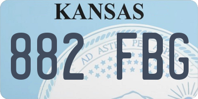 KS license plate 882FBG