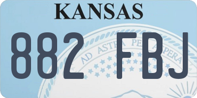 KS license plate 882FBJ