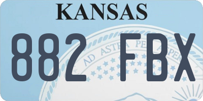 KS license plate 882FBX