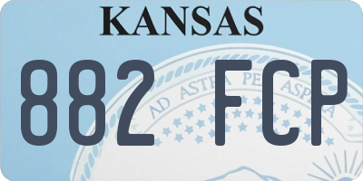 KS license plate 882FCP