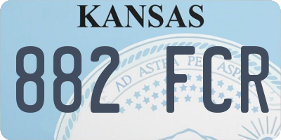 KS license plate 882FCR