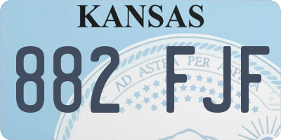 KS license plate 882FJF