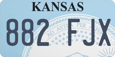 KS license plate 882FJX