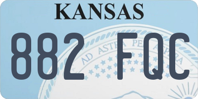 KS license plate 882FQC