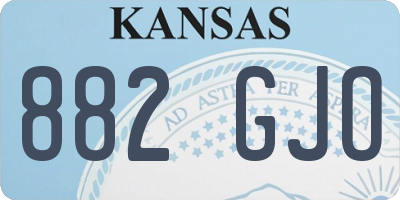 KS license plate 882GJO