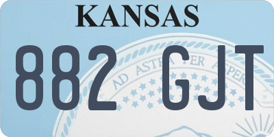 KS license plate 882GJT